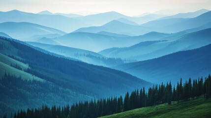 Fototapeta premium Serene Rolling Hills in Soft Natural Light