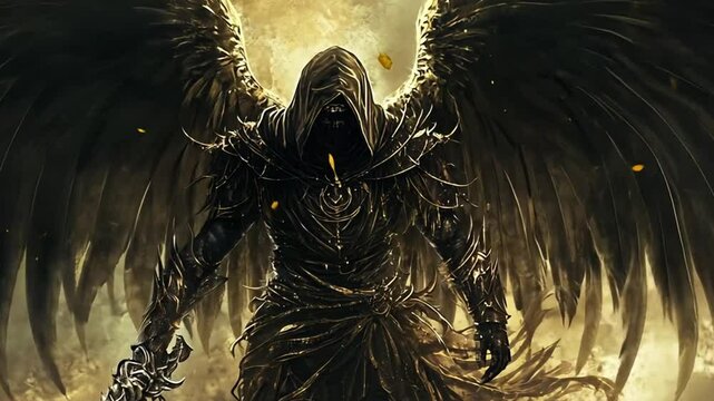 Angel Of Death, winged angel, footage, 4k footage, videos, video clip, slow motion, video wallpaper, animation, 4k