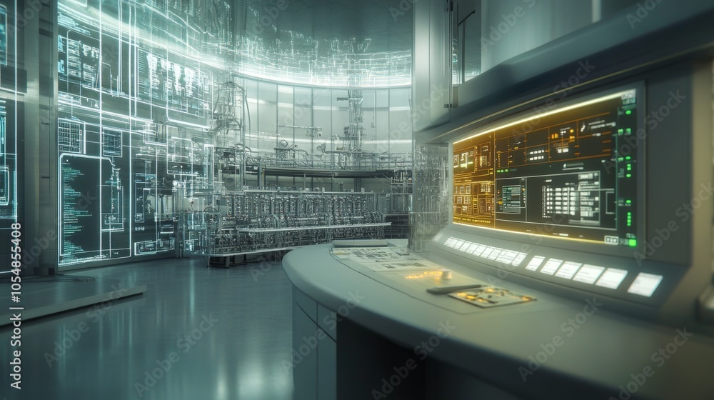 Poster digital control room with advanced interfaces