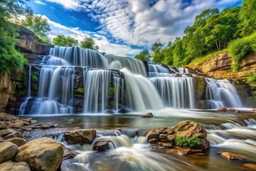 Obraz premium Waterfall rushing over rocks