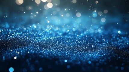 Vibrant abstract blue glitter background with soft out-of-focus effect and 3d rendered texture for creative digital art and graphic design projects