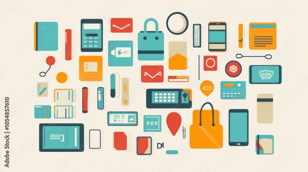 Aufkleber mobile payment gateway vector, illustrating digital payment methods and secure transaction icons