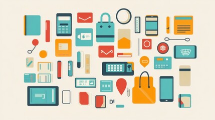 Mobile payment gateway vector, illustrating digital payment methods and secure transaction icons