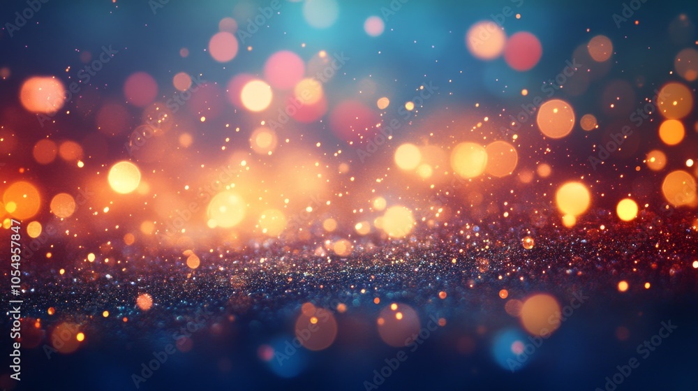 Poster glimmering bokeh effect with abstract colors