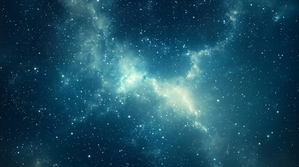 Obraz premium Deep Space Starfield with Nebula on Blue Background