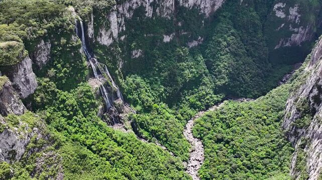 Itaimbezinho Canyon At Cambara Do Sul Rio Grande Do Sul Brazil. Dramatic Landscape Of Beautiful Canyons In The Tropical Scene. Countryside Sky Rural Field. Countryside Rural Panoramic.