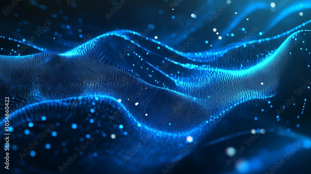 Poster dynamic technology network on an abstract blue background – modern vector illustration for digital i