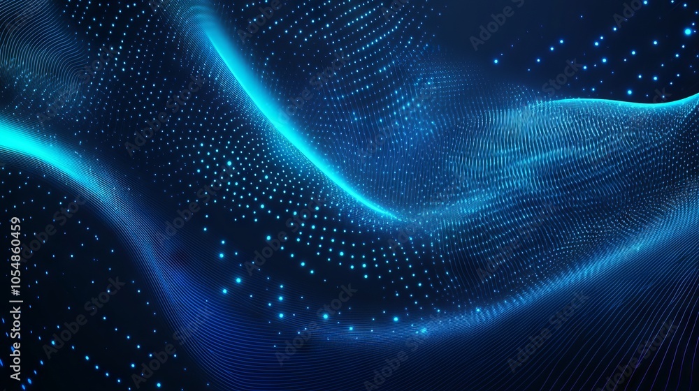 Poster dynamic technology network on an abstract blue background – modern vector illustration for digital i