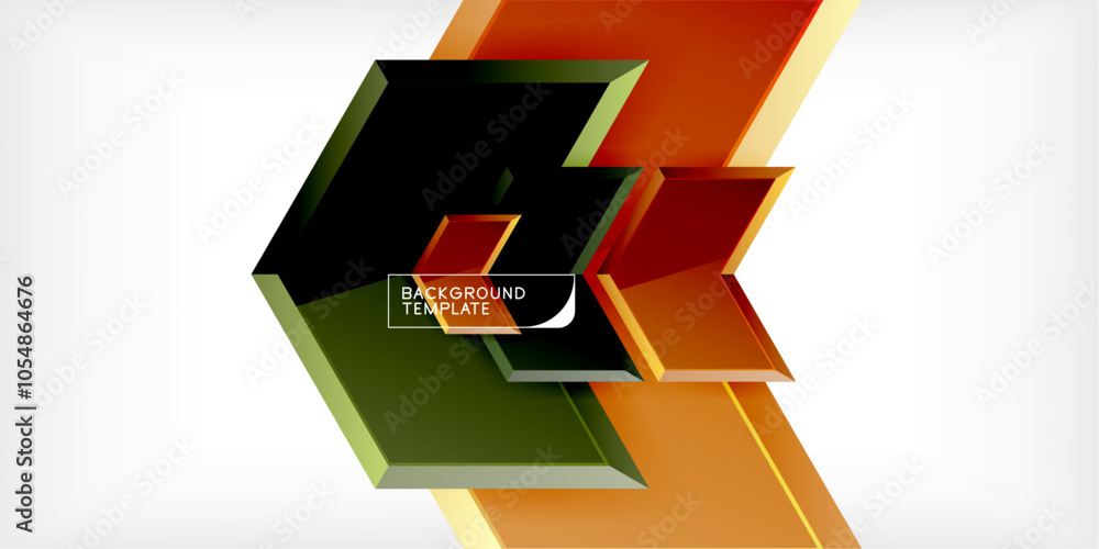 Poster vector 3d arrow techno design template