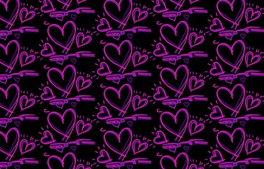 seamless pattern with hearts
