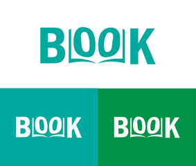 Book store logo design, BOOK word logo design, education element store logo