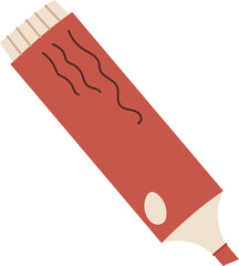 Flat marker pen tool designed in various colors, ideal for creative uses. Concept of doodle art, trendy stationery style, suitable for personal or professional projects.
