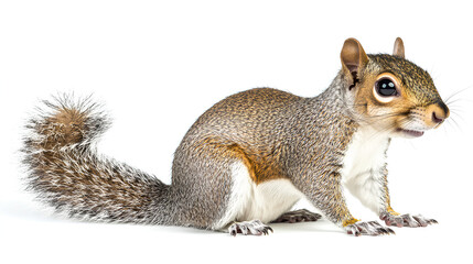 Fototapeta premium Squirrel side view full body isolate on white background 