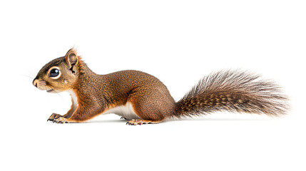 Obraz premium Squirrel side view full body isolate on white background 