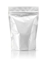 white ziplock pouch for mockup isolated on white