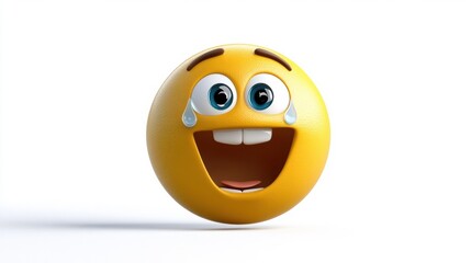 Fototapeta premium Cheerful Emoji with Tears of Joy Expression