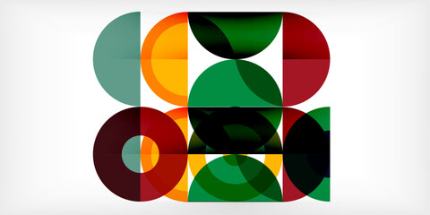 Obraz premium Colorful circle abstract background. Template for wallpaper, banner, presentation, background