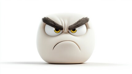 Fototapeta premium Cartoon Character with Angry Expression and Bold Features