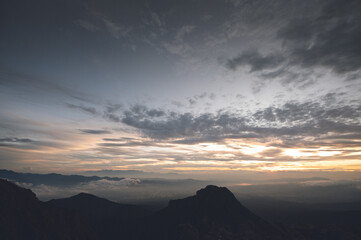 八ヶ岳 赤岳頂上山荘からの夕焼け空