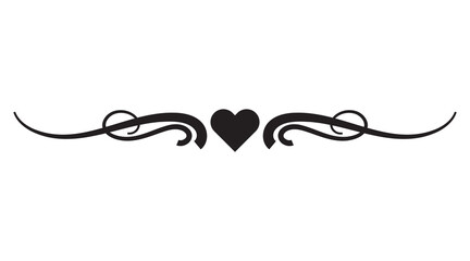 Love Heart Curve line drawing Vector