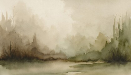 Earthy tones in taupe, brown, and olive watercolor with natural texture and smooth gradient. Created with generative AI technology