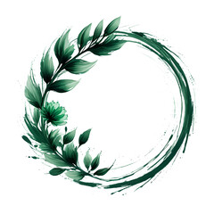 Circle flower color brush stroke on transparent background