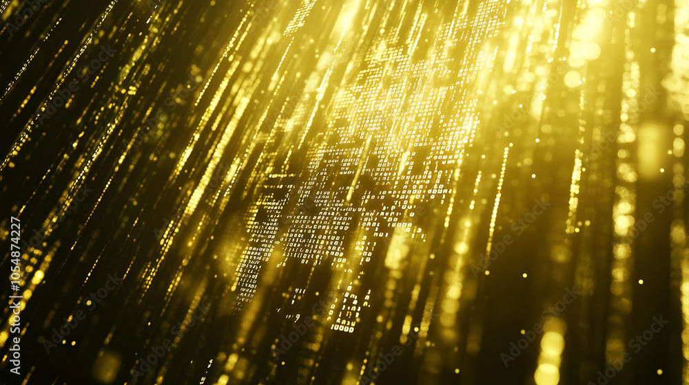 Poster 3d holographic code close up macro shot of futuristic cloud development technology, rotating camera 