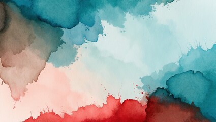 Obraz premium Earthy watercolor tones with subtle gradient in red and blue creating an organic texture. Created with generative AI technology