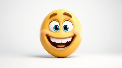 Fototapeta premium Happy Smiling Emoji with Bright Blue Eyes