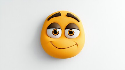 Smiling Emoji Icon with Bright Eyes