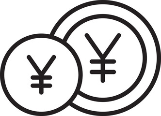 Fototapeta premium Yuan Renminbi Coins Icon