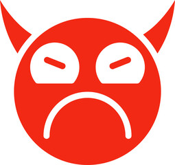 Moody and Angry Devil Emoticon
