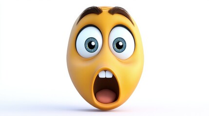 Fototapeta premium Surprised Emoji with Big Eyes and Open Mouth