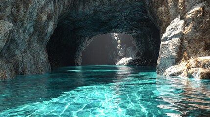 Serene Sea Cave with Turquoise Water