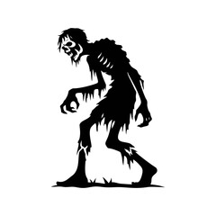Zombie black white  logo icon illustration template