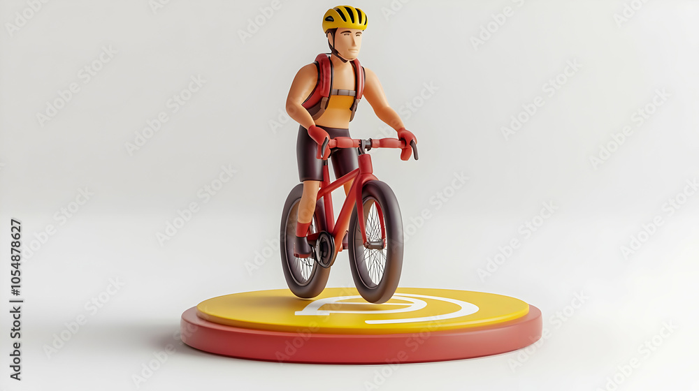 Poster 3d glossy cyclist gps overlay static shot icon navigation technology exercise netherlands plain back