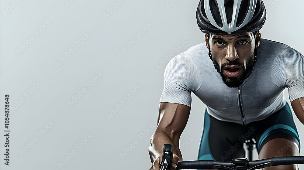 Poster 3d glossy cyclist energy visualization static shot icon australia performance technology copy space 