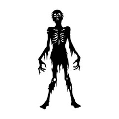 Fototapeta premium Zombie black white logo icon illustration template