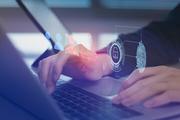 Cybersecurity identity Concept, Personal Data Security Cyber ​​Threats, Online Protection,...