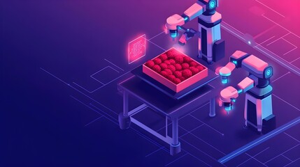 Fototapeta premium Robotic Automation Factory Production