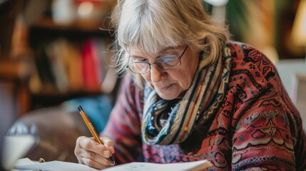 A cancer patient participating in a creative writing workshop