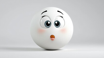Cute cartoon face with surprised expression and big eyes