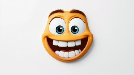 Fototapeta premium Happy Cartoon Face with Big Smile and Bright Eyes