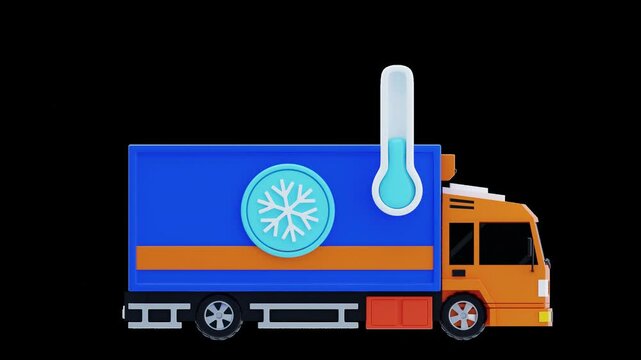 3D Animation of Safe and Efficient Cold Chain Logistics | Alpha Channel