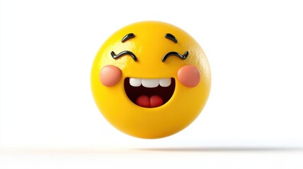 Fototapeta premium Happy emoji with a cheerful expression in bright colors