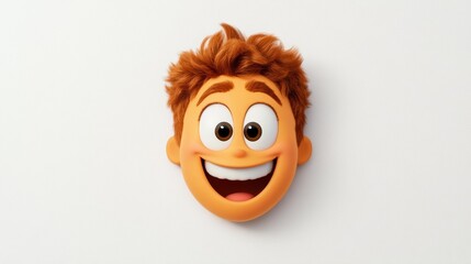 Obraz premium Cheerful cartoon character with orange hair and big eyes