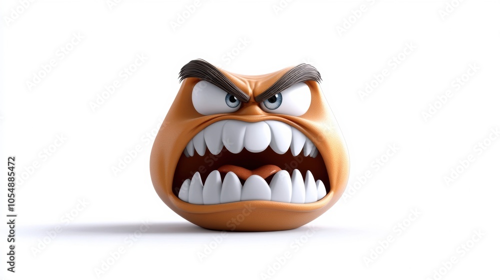 Poster fierce animated character with anger expression