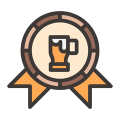 beer glass ribbon filled style