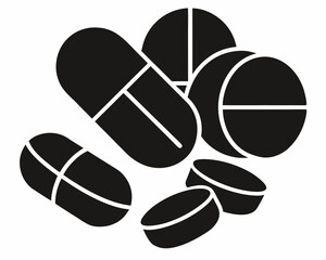 Medicine Pills silhouette vector,Medicine icon