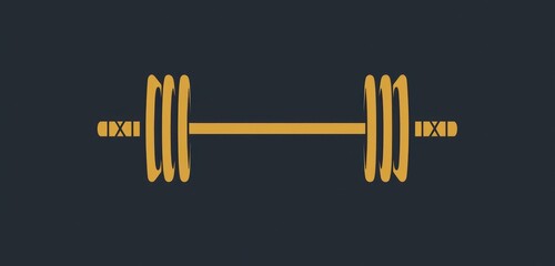 Modern barbell line icon, designed for weightlifting and fitness.